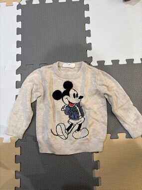 GAP Beige Kids Sweater with Black and Blue Mickey
